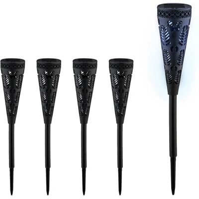 Relaxdays Zonnelantaarn Set - 5 LED Fakkels, Automatische Sensor Relaxdays Zonnelantaarn Set - 5 LED Fakkels, Automatische Sensor