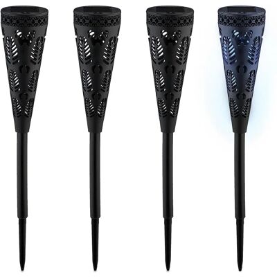 Relaxdays Zonne tuinlantaarns - Set van 4 LED-fakkels voor buiten Relaxdays Zonne tuinlantaarns - Set van 4 LED-fakkels voor buiten