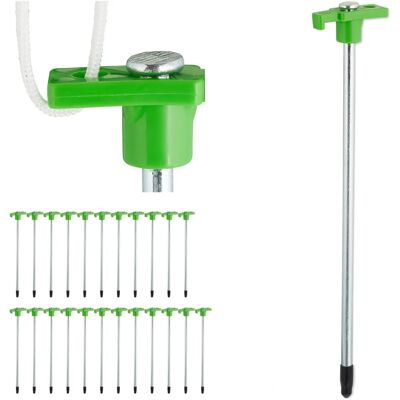 Relaxdays Set Picchetti per Tenda - 24 Ancoraggi in Acciaio - Verde Relaxdays Set Picchetti per Tenda - 24 Ancoraggi in Acciaio - Verde