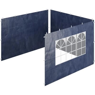 Relaxdays Blue Side Walls for Gazebo Set 3 - 2x3m, Waterproof, Windows Relaxdays Blue Side Walls for Gazebo Set 3 - 2x3m, Waterproof, Windows