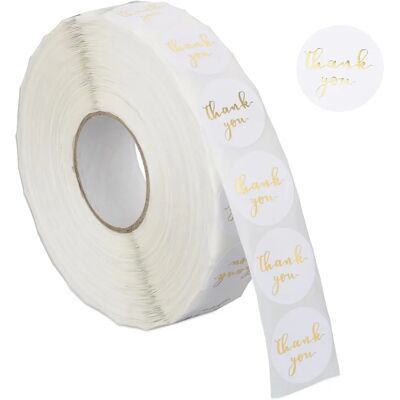 RELAXDAYS - Dankeschön Aufkleber - 2500 runde Etiketten - 25mm - Weiß / Gold RELAXDAYS - Dankeschön Aufkleber - 2500 runde Etiketten - 25mm - Weiß / Gold