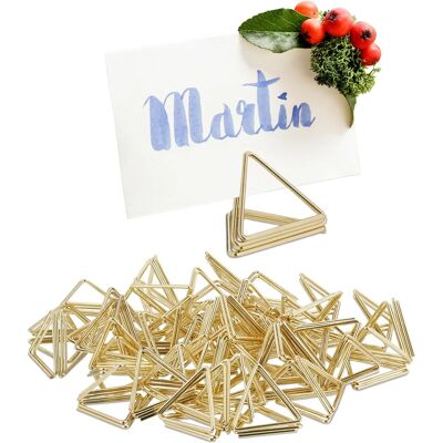 Relaxdays Gold Dreieckige Fotohalter Set 48 - Foto- und Kartenhalter Relaxdays Gold Dreieckige Fotohalter Set 48 - Foto- und Kartenhalter