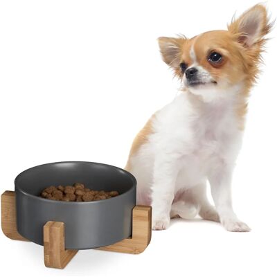 Relaxdays Höjdriven hundskål - keramik & bambu - 850ml Relaxdays Höjdriven hundskål - keramik & bambu - 850ml