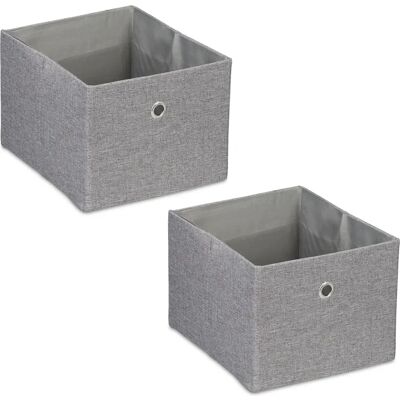 Relaxdays Graue Faltbare Aufbewahrungsboxen Set von 2 - Aufbewahrungsboxen Relaxdays Graue Faltbare Aufbewahrungsboxen Set von 2 - Aufbewahrungsboxen