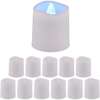 Relaxdays Juego de 12 Velas LED Blancas Relaxdays Juego de 12 Velas LED Blancas