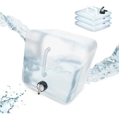 Relaxdays Folding canister with tap 15L BPA-free set of 4 - 15L with tap transparent/black Relaxdays Folding canister with tap 15L BPA-free set of 4 - 15L with tap transparent/black
