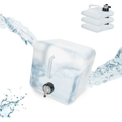 Relaxdays Pack 4 Foldable Water Bottles with Tap - 5L, BPA-Free Relaxdays Pack 4 Foldable Water Bottles with Tap - 5L, BPA-Free