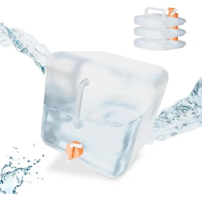 Relaxdays Folding canister with tap 20L BPA-free food-safe set of 4 - transparent/orange Relaxdays Folding canister with tap 20L BPA-free food-safe set of 4 - transparent/orange