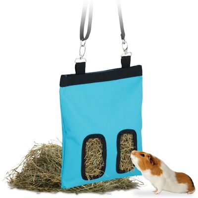 Relaxdays Sacchetto di Fieno per Piccoli Animali - Cotone, Poliestere - Blu/Nero Relaxdays Sacchetto di Fieno per Piccoli Animali - Cotone, Poliestere - Blu/Nero