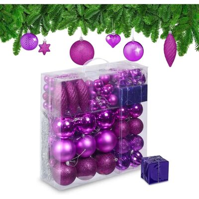 Relaxdays Modello - 110 Palline Natale Fucsia - Set Decorazioni Natalizie Relaxdays Modello - 110 Palline Natale Fucsia - Set Decorazioni Natalizie