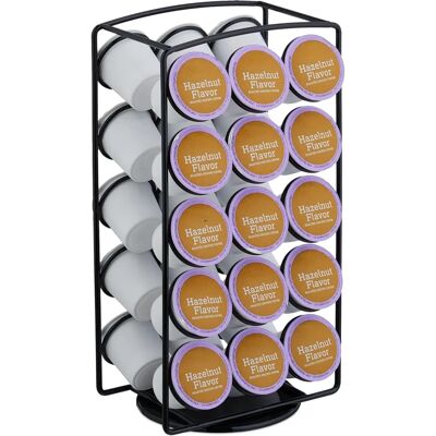 Relaxdays Coffee Capsule Holder - 30 Capsules, Black Relaxdays Coffee Capsule Holder - 30 Capsules, Black