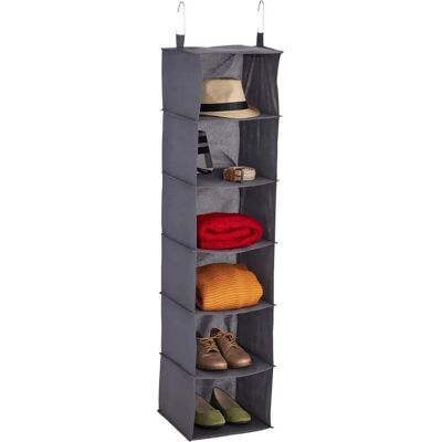 Relaxdays Garderobe Organizer - 6 Fack, Grå Relaxdays Garderobe Organizer - 6 Fack, Grå