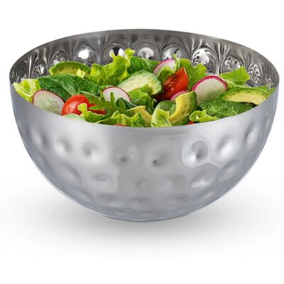 Relaxdays Silver Serving Bowl - Serving Bowl, Silver, Stylish Hammered Design Relaxdays Silver Serving Bowl - Serving Bowl, Silver, Stylish Hammered Design