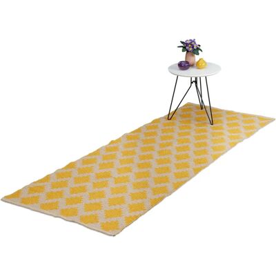 Relaxdays Baumwollteppich - Diamantenmuster, Verschiedene Farben - Teppich Relaxdays Baumwollteppich - Diamantenmuster, Verschiedene Farben - Teppich