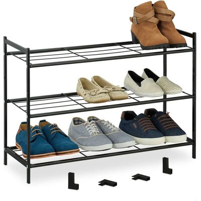 Relaxdays Stalen Schoenenrek - 3 Planken, Stapelbaar, 50x70x26 cm - Schoenopslag Relaxdays Stalen Schoenenrek - 3 Planken, Stapelbaar, 50x70x26 cm - Schoenopslag