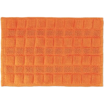 Bomullsbadmatta - 60x40 cm - Antislip - Maskintvättbar - Rektangulär - Orange - Badmatta Bomullsbadmatta - 60x40 cm - Antislip - Maskintvättbar - Rektangulär - Orange - Badmatta
