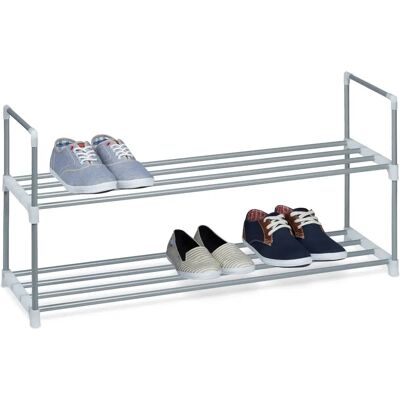 Relaxdays Silber Metall Schuhregal - Erweiterbar, 2-4 Ablagen Relaxdays Silber Metall Schuhregal - Erweiterbar, 2-4 Ablagen