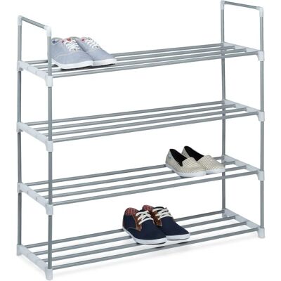Relaxdays Silber Schuhregal - Verstellbare Regale für 8-16 Paare Relaxdays Silber Schuhregal - Verstellbare Regale für 8-16 Paare
