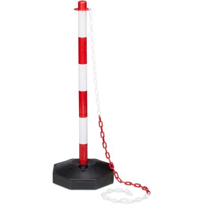 Poteau de Stationnement Relaxdays avec Chaîne - Rouge-Blanc - Barrière de Parking Poteau de Stationnement Relaxdays avec Chaîne - Rouge-Blanc - Barrière de Parking
