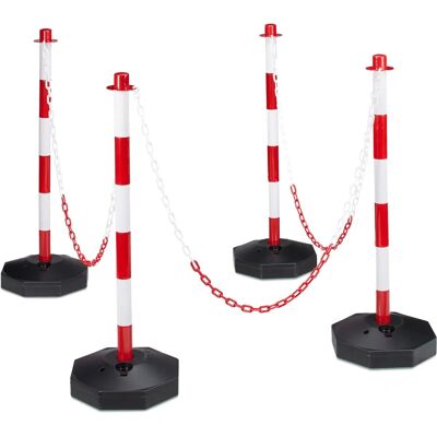 Relaxdays 4er Set Parkplatzpfosten mit Kette - Eventabsperrung Relaxdays 4er Set Parkplatzpfosten mit Kette - Eventabsperrung