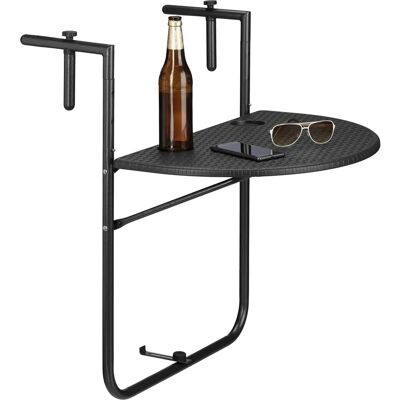 Relaxdays Bastian Balkon-Tisch - Verstellbar Rattan Optik Relaxdays Bastian Balkon-Tisch - Verstellbar Rattan Optik