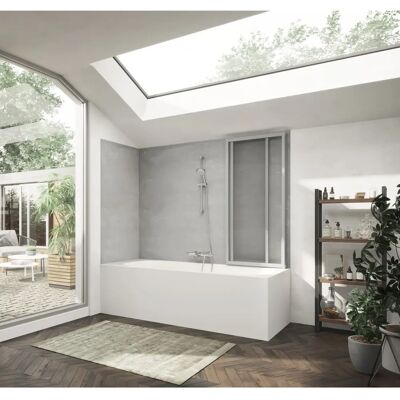 Hüppe Combinett 2 Badewannenabtrennung - Sicherheitsglas - Silber matt - 1550mm Hüppe Combinett 2 Badewannenabtrennung - Sicherheitsglas - Silber matt - 1550mm