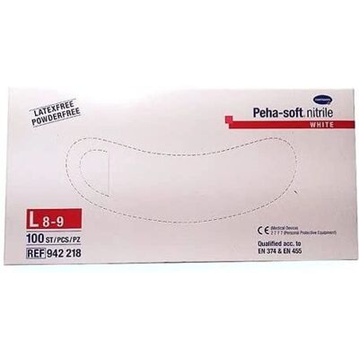 Hartmann Peha-soft nitrile exam gloves - Powder-free, white, size L - Gloves Hartmann Peha-soft nitrile exam gloves - Powder-free, white, size L - Gloves