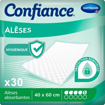 Hartmann Alese 40x60cm Pack de 30 - Protège-matelas absorbants - Publicité Hartmann Alese 40x60cm Pack de 30 - Protège-matelas absorbants - Publicité