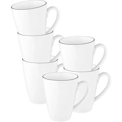 Seltmann Weiden Fekete Line Kávésbögre - 0,35L - Elegáns Porcelán Seltmann Weiden Fekete Line Kávésbögre - 0,35L - Elegáns Porcelán