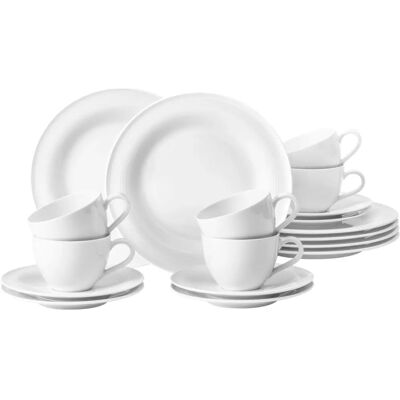 Seltmann Weiden Beat Kaffeeservice - 18 Stück - Weiß Porzellan Seltmann Weiden Beat Kaffeeservice - 18 Stück - Weiß Porzellan