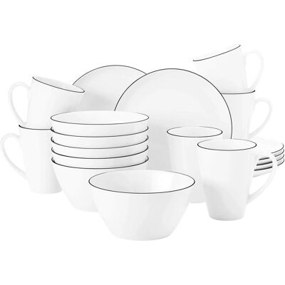 Seltmann Weiden Lido Black Line Frühstücks-Set für 6 Personen Seltmann Weiden Lido Black Line Frühstücks-Set für 6 Personen