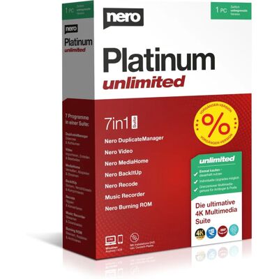 Nero Platinum Suite - Multimedia-Suite 4K, 7 Programme, KI-Fotoorganisierung Nero Platinum Suite - Multimedia-Suite 4K, 7 Programme, KI-Fotoorganisierung