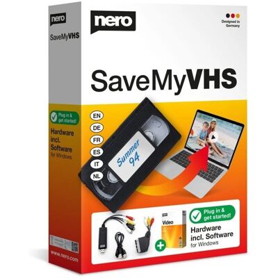 Nero SaveMyVHS Videoaufnahmegerät - VHS, Vinyl, Kassette in Digital Nero SaveMyVHS Videoaufnahmegerät - VHS, Vinyl, Kassette in Digital