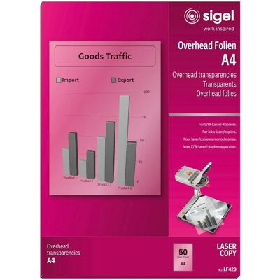Sigel LF420 Overhead Projector Film - Transparent, 50 sheets Sigel LF420 Overhead Projector Film - Transparent, 50 sheets