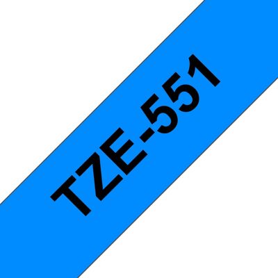 Brother TZe-551 Labelbånd - Svart på Blå Brother TZe-551 Labelbånd - Svart på Blå