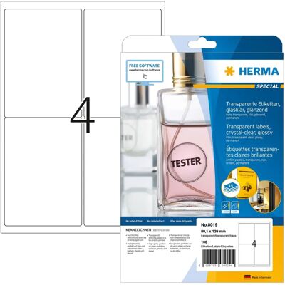 Herma 8019 Weather-Resistant Transparent Labels - Labels Herma 8019 Weather-Resistant Transparent Labels - Labels