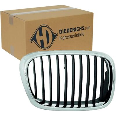 Diederichs BMW Serie 5 E39 Radiatorgitter - Højre Krom/Sort Diederichs BMW Serie 5 E39 Radiatorgitter - Højre Krom/Sort