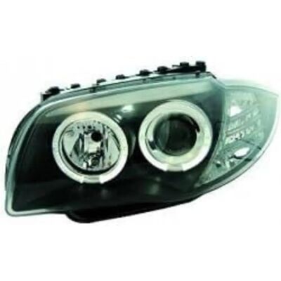Faros Diederichs - Redondo negro con ojos de ángel para BMW Serie 1 2004-2011 Faros Diederichs - Redondo negro con ojos de ángel para BMW Serie 1 2004-2011