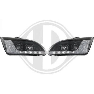 Diederichs Reflektory do Ford Focus II - H1 LED, Czarny Diederichs Reflektory do Ford Focus II - H1 LED, Czarny