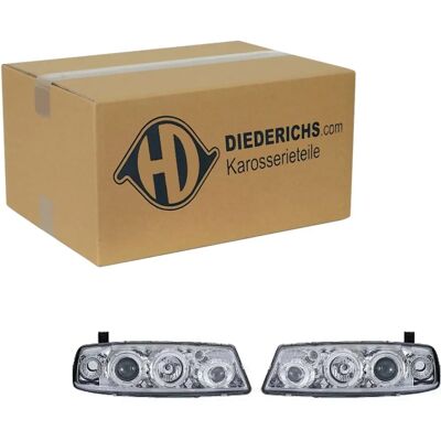 Diederichs H1 Headlight Set - Chrome - Round - Clear Glass Diederichs H1 Headlight Set - Chrome - Round - Clear Glass