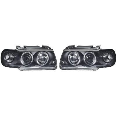 Fanali Volkswagen Polo 6N Diederichs - Rotondi Neri con Ochi di Angelo Fanali Volkswagen Polo 6N Diederichs - Rotondi Neri con Ochi di Angelo