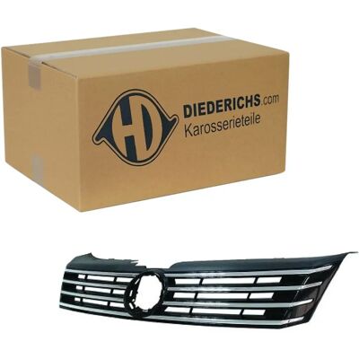 Diederichs Passat B7 Radiatorgrill - Sort, Kromkant, OEM-Design Diederichs Passat B7 Radiatorgrill - Sort, Kromkant, OEM-Design