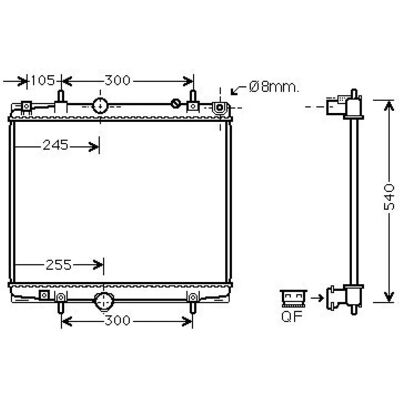 Diederichs DCM2818 Radiator - Køling til Citroën C8, Peugeot 807 Diederichs DCM2818 Radiator - Køling til Citroën C8, Peugeot 807