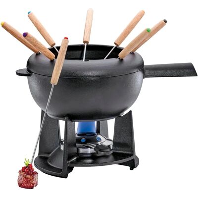 Spring Ensemble de Fondue en Fonte - Gris & Noir Spring Ensemble de Fondue en Fonte - Gris & Noir