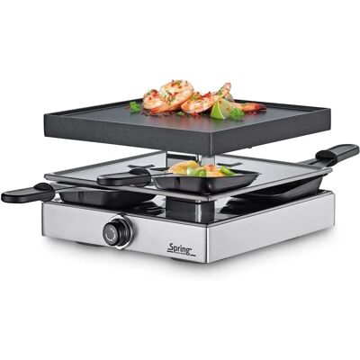 Spring Raclette 4 Classic - Four-personne four à raclette avec plaque en aluminium Spring Raclette 4 Classic - Four-personne four à raclette avec plaque en aluminium