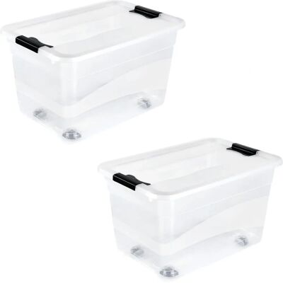 Keeeper Konrad Boîte de Rangement Transparente - Empilable 52L Keeeper Konrad Boîte de Rangement Transparente - Empilable 52L