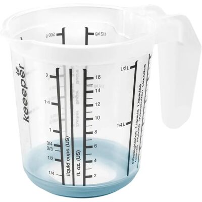 Jarra medidora Keeeper Massimo - 0,5L, Blanco / Azul Nórdico - Escala de Medición Jarra medidora Keeeper Massimo - 0,5L, Blanco / Azul Nórdico - Escala de Medición