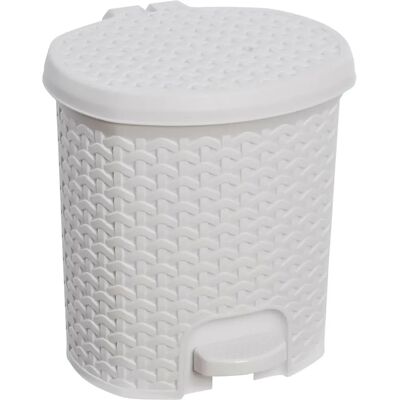 Keeeper Weiß Pedal-Mülleimer - Rattan-Optik 5,5L Keeeper Weiß Pedal-Mülleimer - Rattan-Optik 5,5L