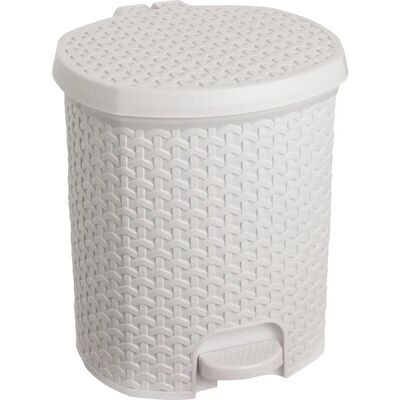Keeeper Weißer Nordic Rattan-Mülleimer - 11,5L mit Pedal Keeeper Weißer Nordic Rattan-Mülleimer - 11,5L mit Pedal