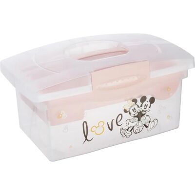 Keeeper Minnie Mouse Boîte de rangement rose avec poignée et organisateur - Publicité Keeeper Minnie Mouse Boîte de rangement rose avec poignée et organisateur - Publicité